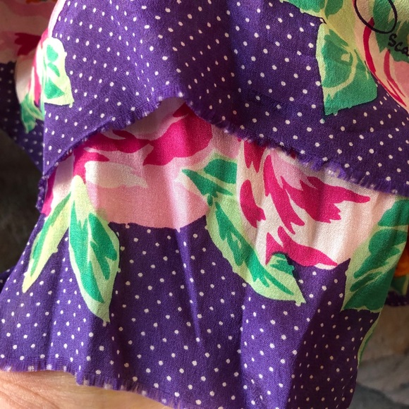 Floral Oscar de la Renta Silk Scarf - Picture 3 of 5